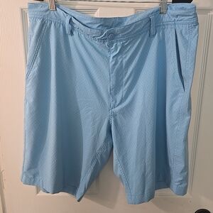 Footjoy‎ Chino Shorts Men's Size W38 Blue Houndstooth Golf Performance Stretch